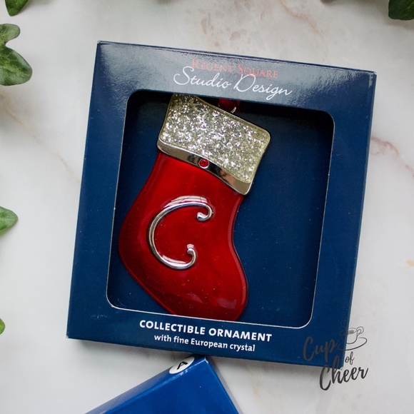 ✨2/$10 🎄Silver Plated Monagram Ornaments - Picture 2 of 5